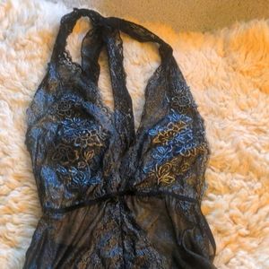 Silver lace bodysuit